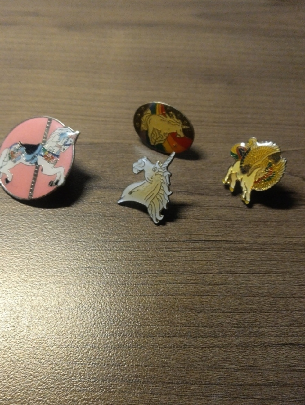 Pink and Gold Unicorn Enamel Pin Set
